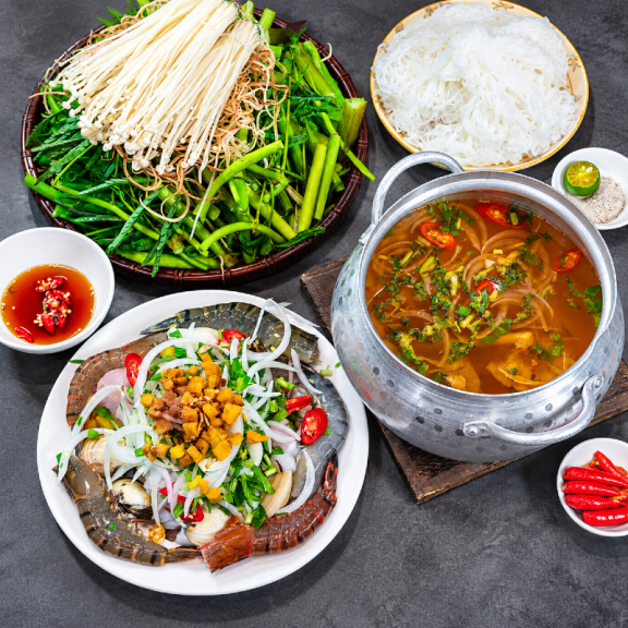 Lẩu tôm nấu chua